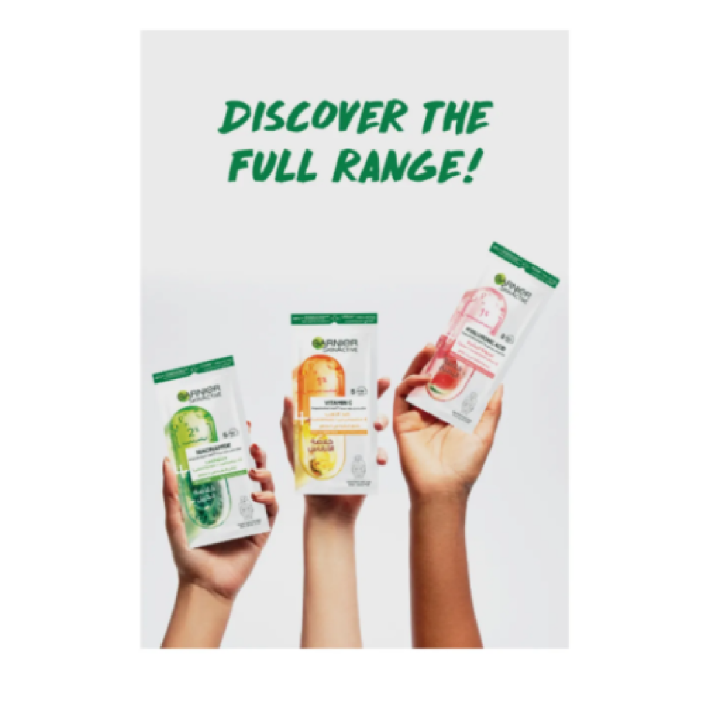 قناع منديل للوجه مزود بجرعة فيتامين سي ضد التعب بخلاصة الأناناس من غارنيه