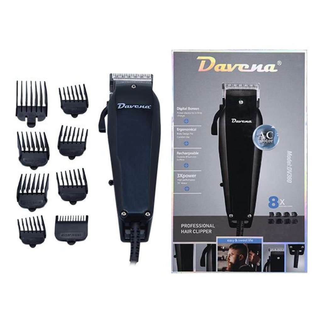 ماكينة حلاقة 8 قطع لون اسود DV360 من دافينا