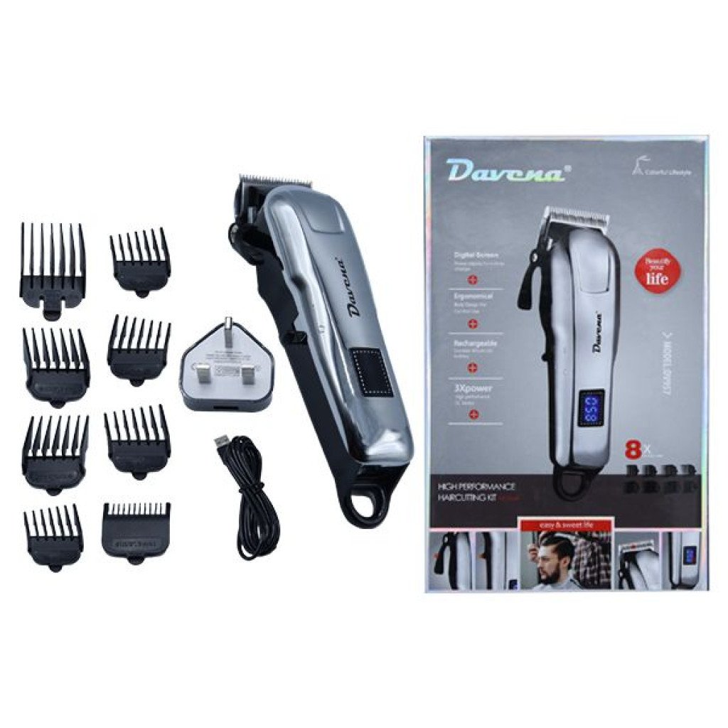 ماكينة حلاقة شعر متعددة الاستخدام مع شاشة عرض رقمية لون أبيض DV-957 من دافينا