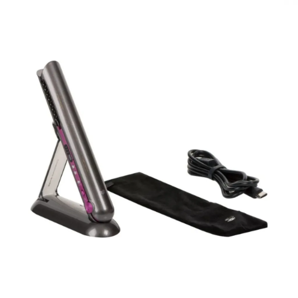 مكواة فرد الشعر اللاسلكية مع قاعدة شحن تصل إلى 480 فهرنهايت